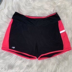 NEW BALANCE BLACK & HOT PINK ATHLETIC SHORTS